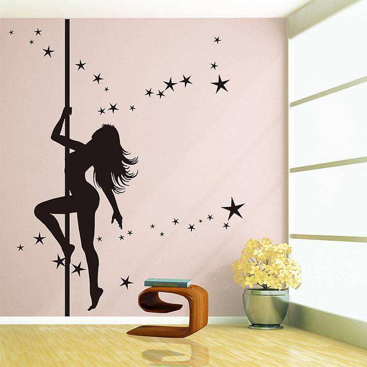 Black Pole Dancing Girl Wall Sticker | Characters | Wall Decals Throughout Most Up To Date Dancers Wall Art (View 16 of 20)