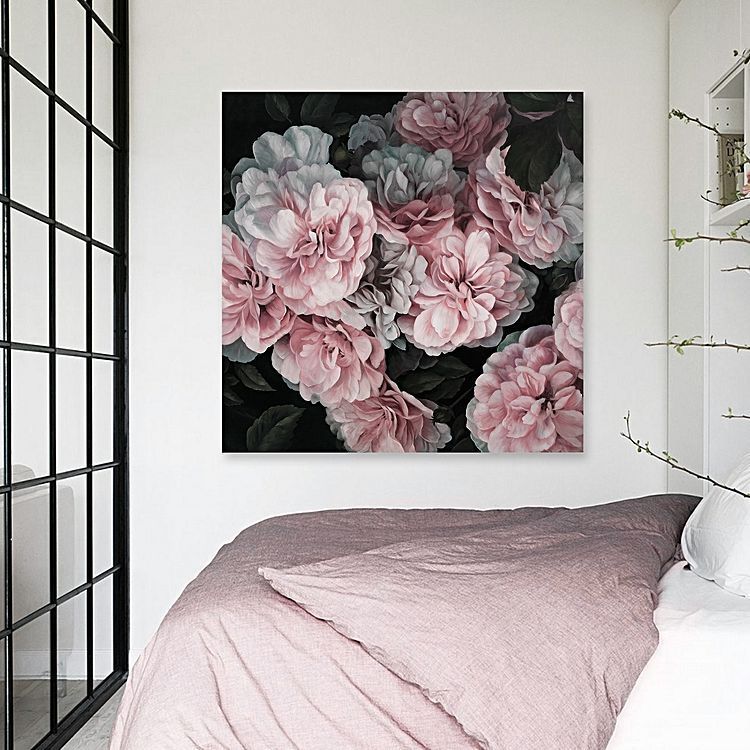 Blooms Square Canvas Art, Pinkthe Print Emporium | Zanui | Square Pertaining To Most Recently Released Square Canvas Wall Art (View 5 of 20)