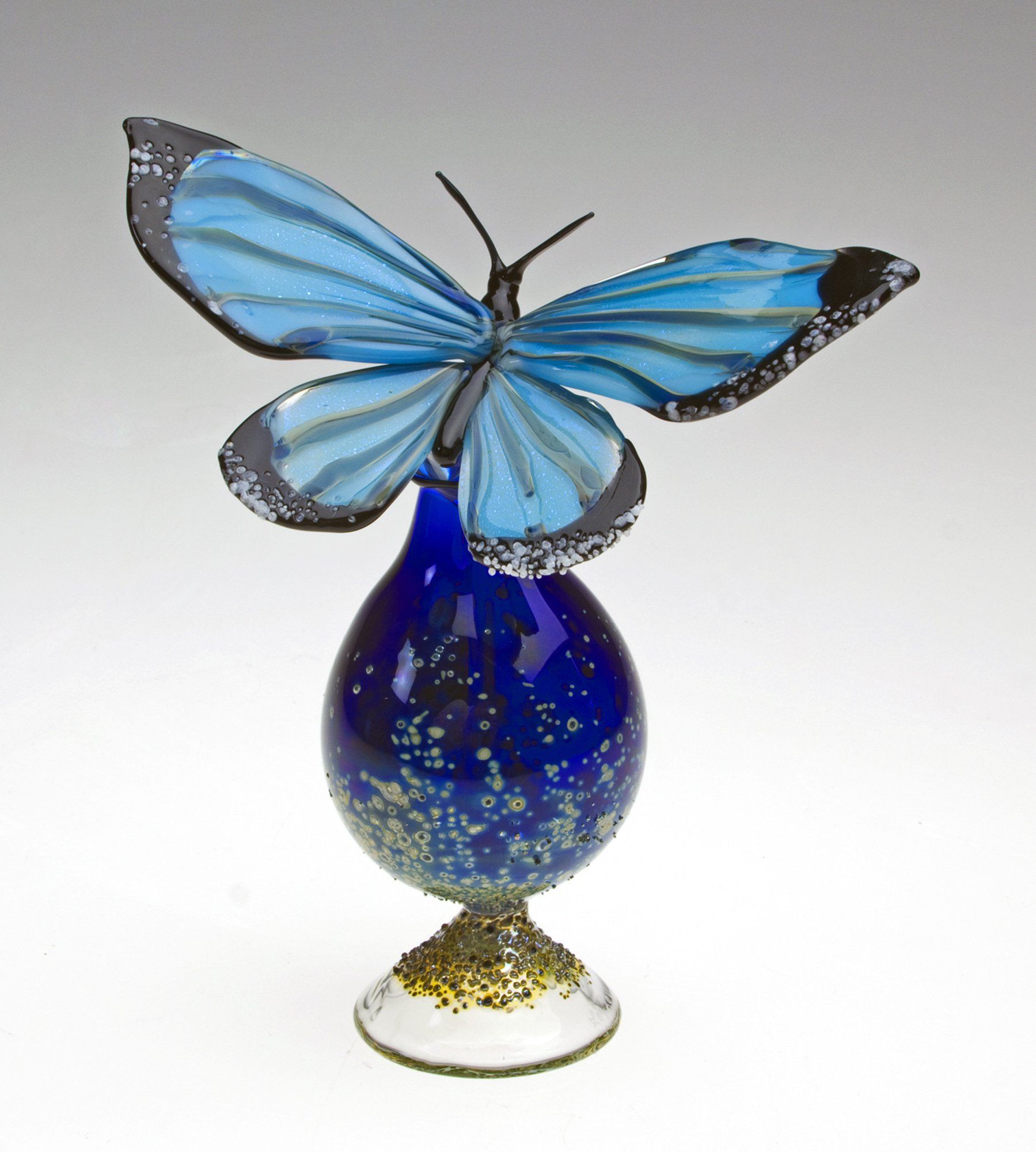 Blue Morpho Bottleloy Allen (art Glass Perfume Bottle) | Artful Home In Most Current Blue Morpho Wall Art (View 2 of 20)