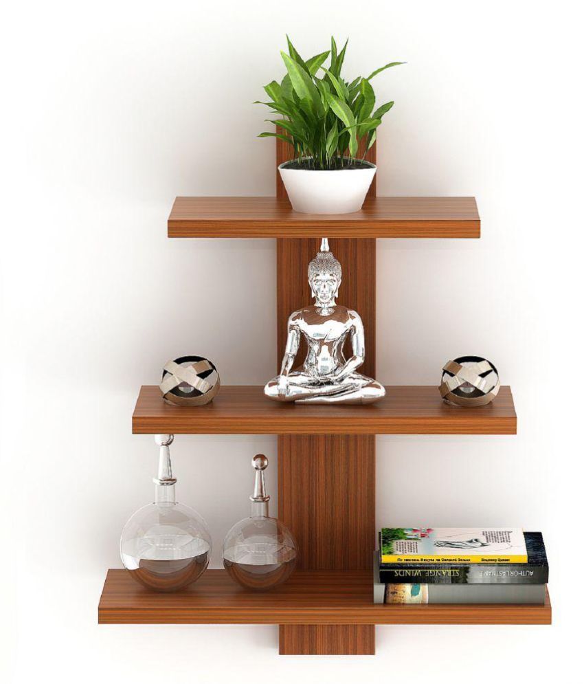 Bluewud Phelix Wall Decor Book Shelf/wall Display Rack (3 Shelves Intended For Most Up To Date Array Wall Art (View 9 of 20)