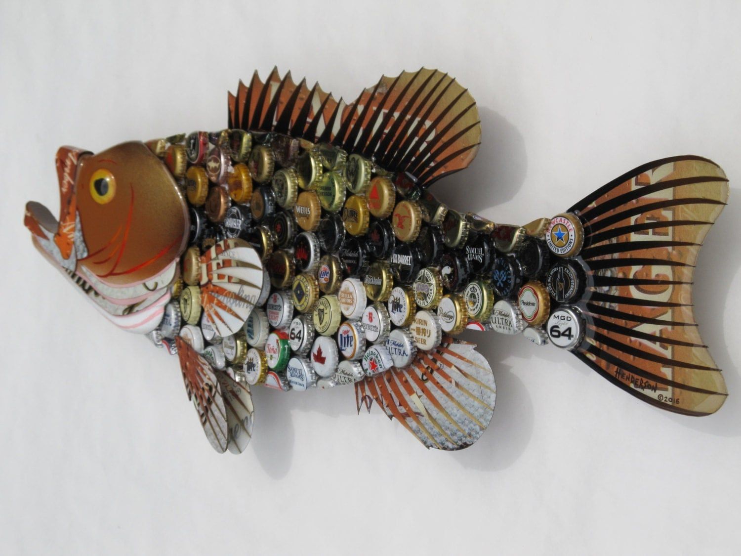 Bottlecap Fish Metal Wall Art Large Mouth Bass With Regard To 2018 Fish Wall Art (View 16 of 20)
