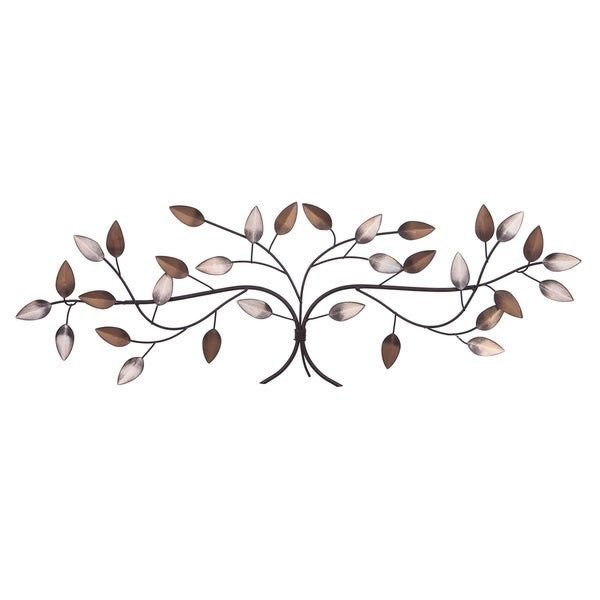 Bronze Tree Branch With Gold And Silver Leaves Metal Wall Décor Regarding Current Trees Silver Wall Art (View 20 of 20)