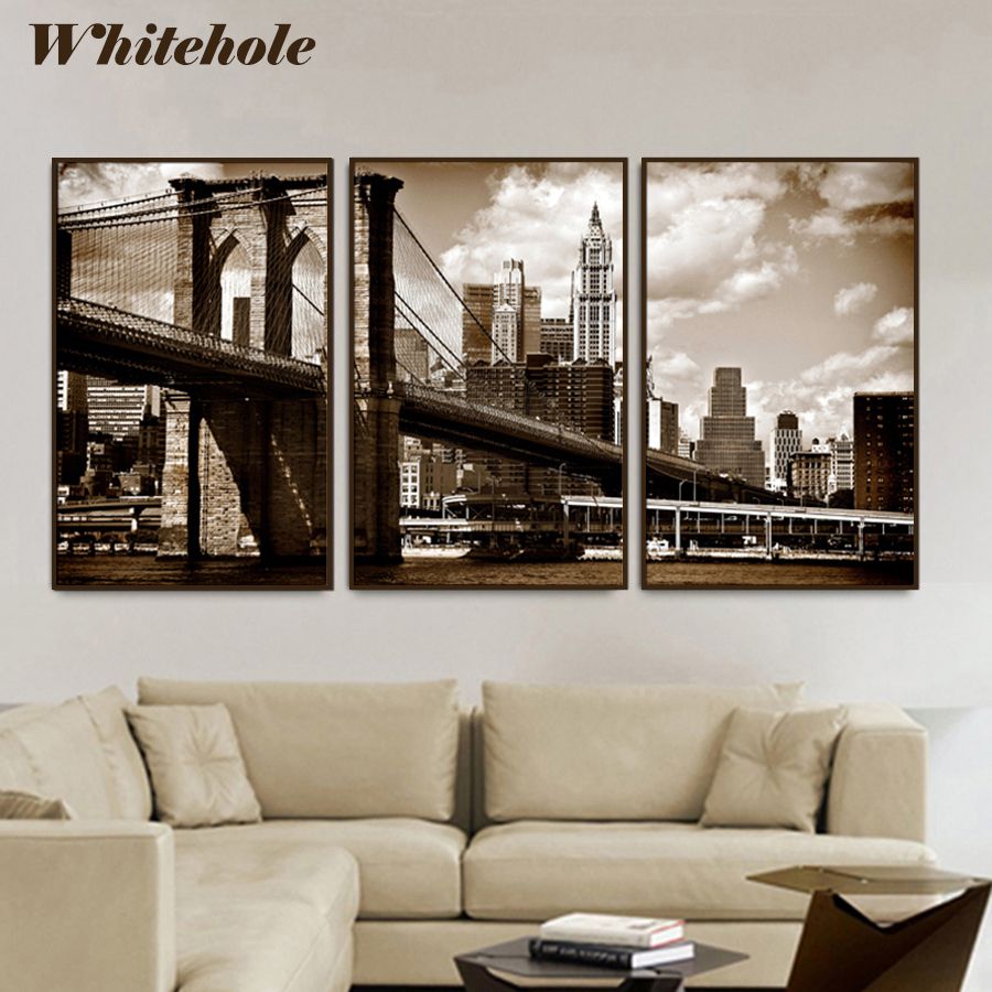 Brooklyn Bridge Picture,wall Art Canvas Painting,decorative Pictures Throughout Latest Bridge Wall Art (View 9 of 20)