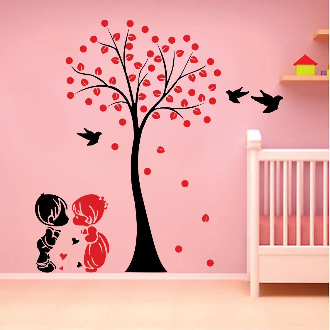 Buy Eja Art Acacia Tree Cute Couple Kids Wall Sticker Material Pvc Pec Regarding Most Current Acacia Tree Wall Art (View 4 of 20)