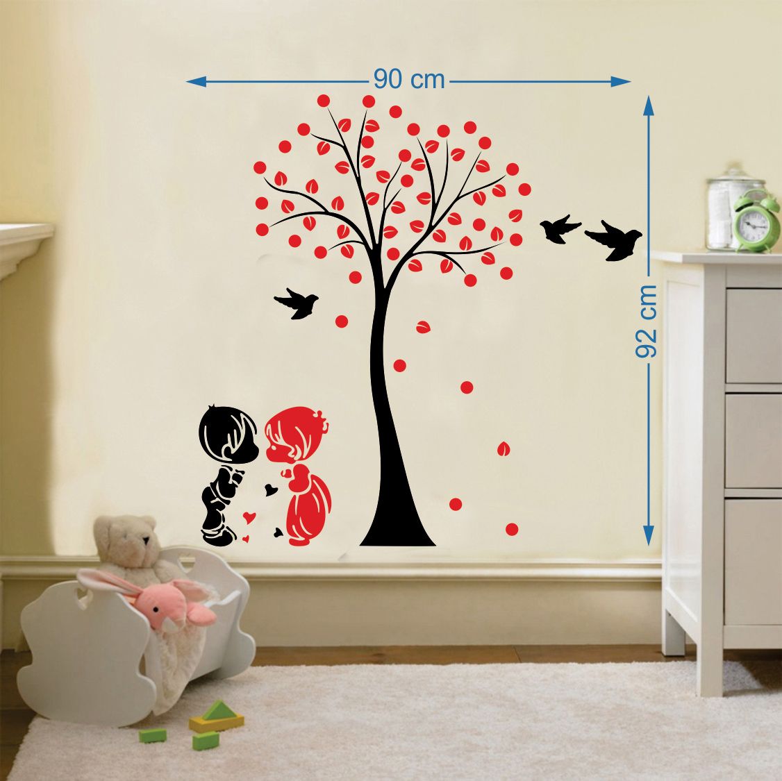 Buy Eja Art Acacia Tree Cute Couple Kids Wall Sticker Material Pvc Pec With Regard To 2018 Acacia Tree Wall Art (View 9 of 20)