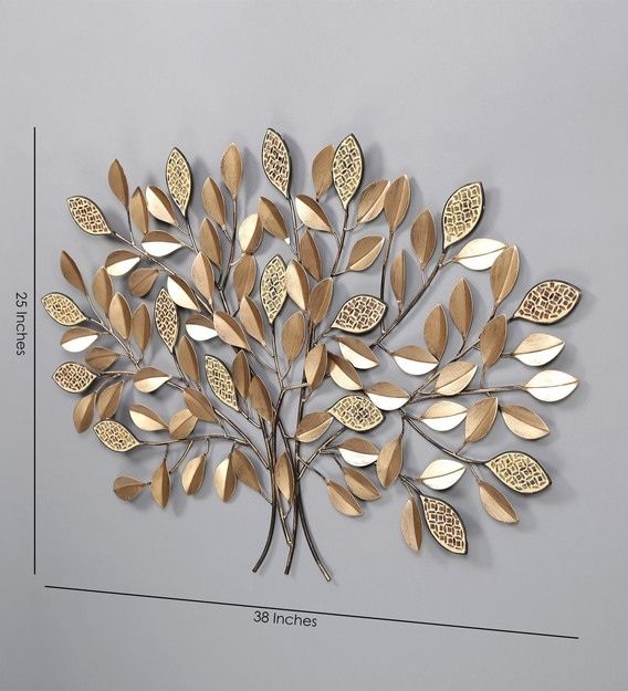 Buy Gold Metal Decorative Wall Artglobal Glory Online – Floral Pertaining To 2018 Disks Metal Wall Art (View 7 of 20)