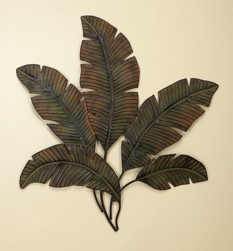 Buy Large Palm Leaf Metal Wall Decor Sculpture, Leaf Metal Wall Decor With Most Current Metallic Leaves Metal Wall Art (View 16 of 20)