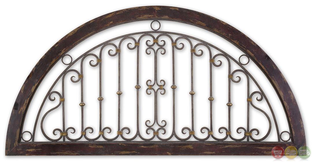 Calabria Wrought Iron Heavily Distressed Window Arch Wall Art 13713 | Ebay Pertaining To Latest Arched Metal Wall Art (View 16 of 20)