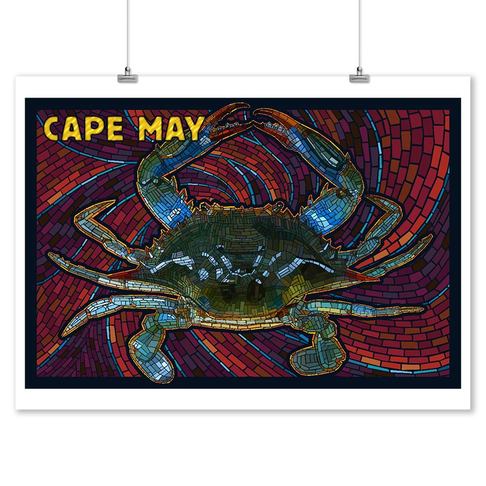 Cape May, New Jersey – Blue Crab Mosaic – Lantern Press Artwork (9x12 Pertaining To Most Current New Jersey Wall Art (View 3 of 20)