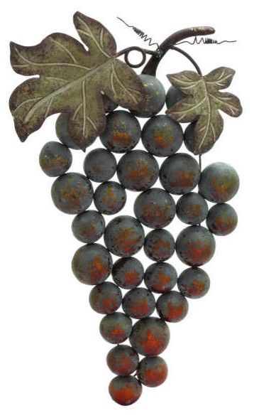 Cluster Of Grapes Wall Decor – Mediterranean – Artwork  Metal Wall In 2018 Grapes Wall Art (Gallery 20 of 20)