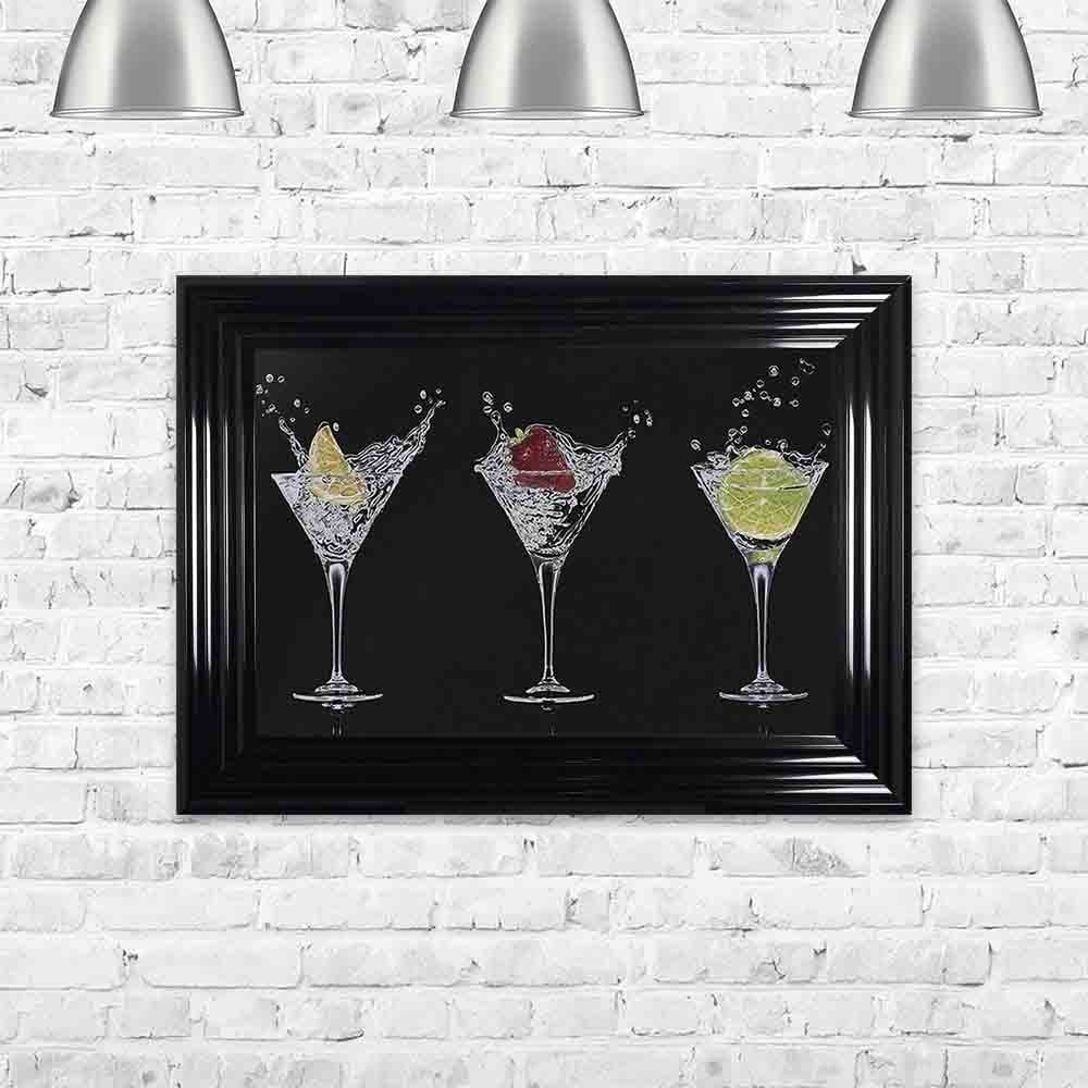 Cocktails Black Framed Wall Artshh Interiors – 55cm X 75cm | 1wall Throughout Best And Newest Matte Blackwall Art (View 1 of 20)