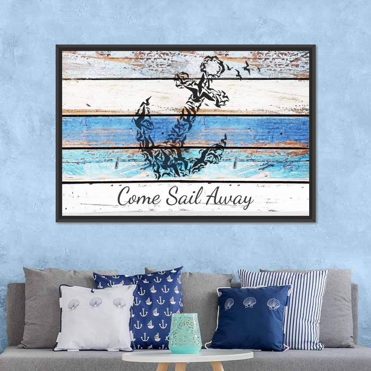 Come Sail Away Nautical Multi Panel Canvas Wall Art In 2020 | Lake With Regard To Most Popular Sail Wall Art (View 19 of 20)