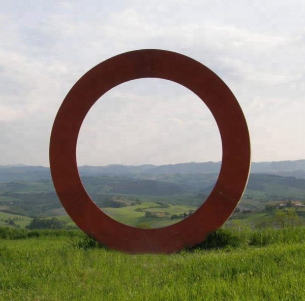 Contemporary Large Outdoor Metal Art Corten Steel Circle Ring Sculpture With Newest Layered Rings Metal Wall Art (View 11 of 20)