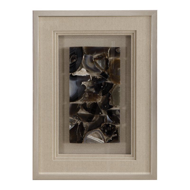 Cool Blue And Tan Natural Agate Shadow Box Wall Art | Rc Willey Throughout Most Recently Released Box Wall Art (View 4 of 20)