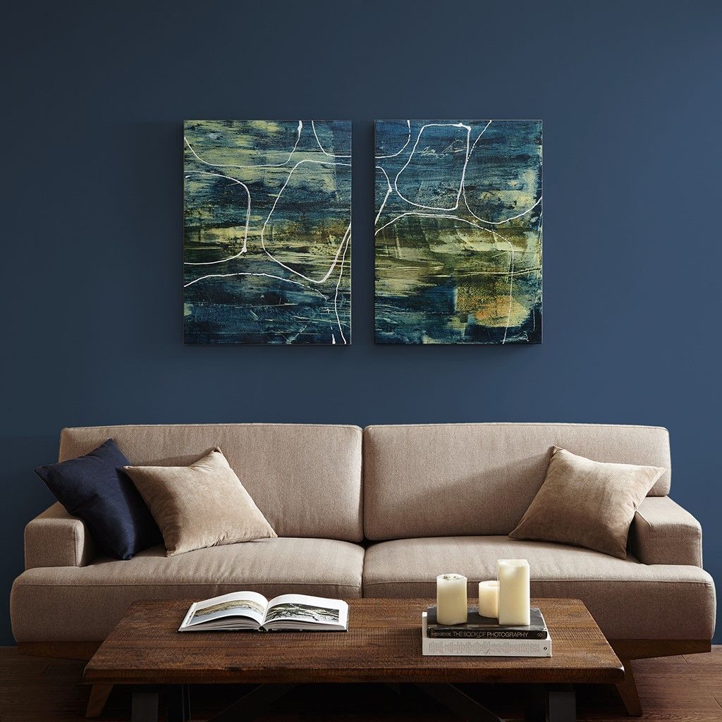 Cool Quarry Artwork 2 Piece Set Canvas Wall Art Blue Modern Ink+ivy Regarding Most Recently Released 2 Piece Circle Wall Art (View 11 of 20)