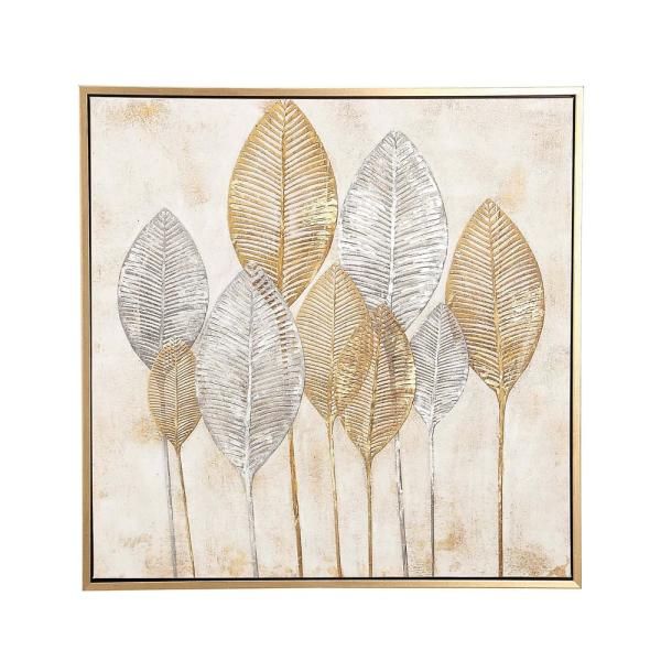 Cosmolivingcosmopolitan "gold And Silver Veined Leaves" Hand Throughout 2018 Gold Leaves Wall Art (View 16 of 20)