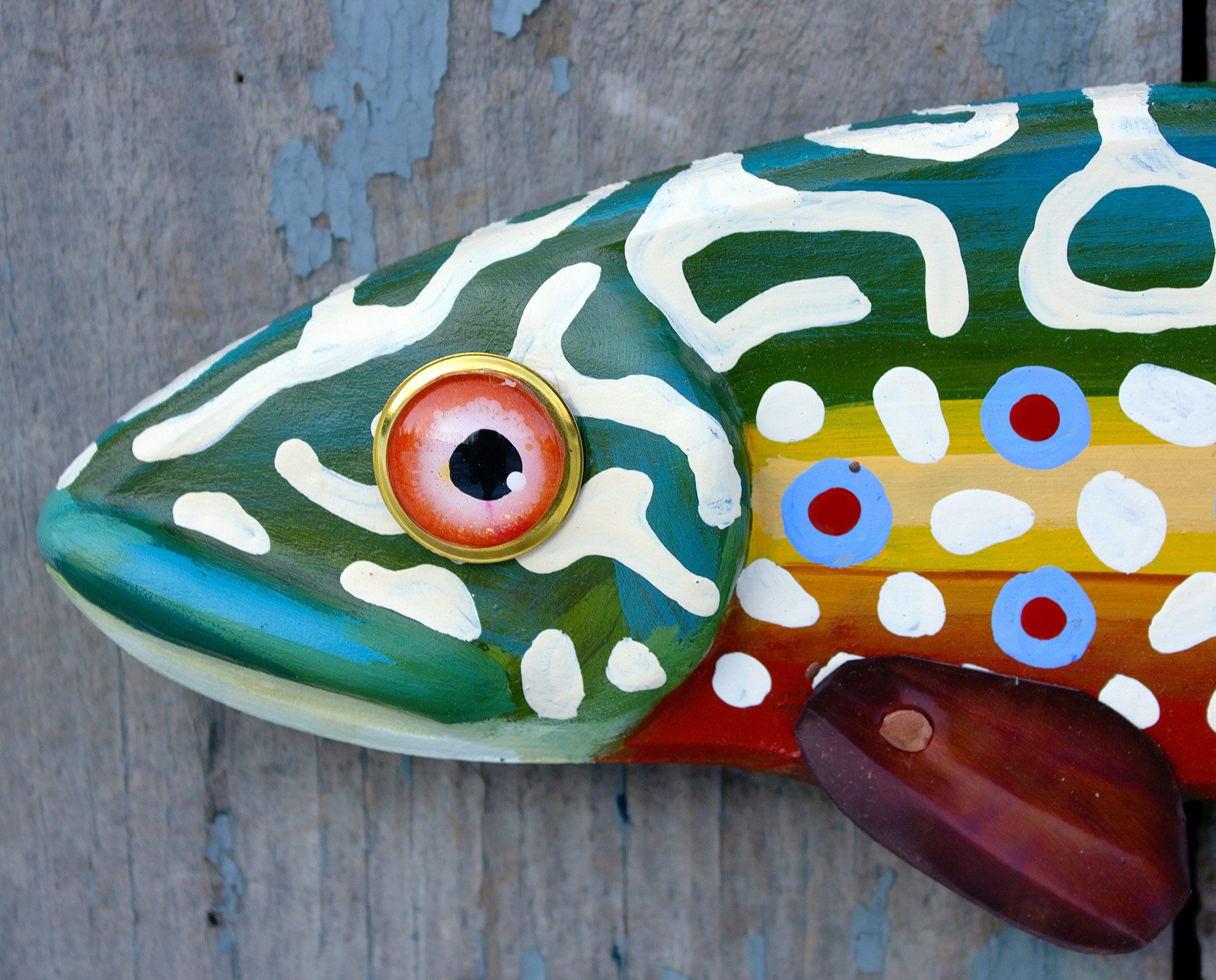 Craig, 16 Brook Trout, Carved Folk Art Fish Wall Art With Current Fish Wall Art (View 2 of 20)