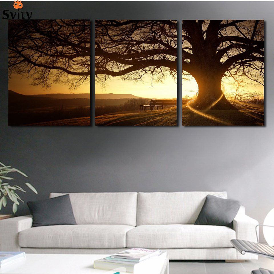 Cuadros Sunset 3 Panel Canvas Wall Art | Walling Shop Throughout Latest Filigree Screen Wall Art (View 20 of 20)