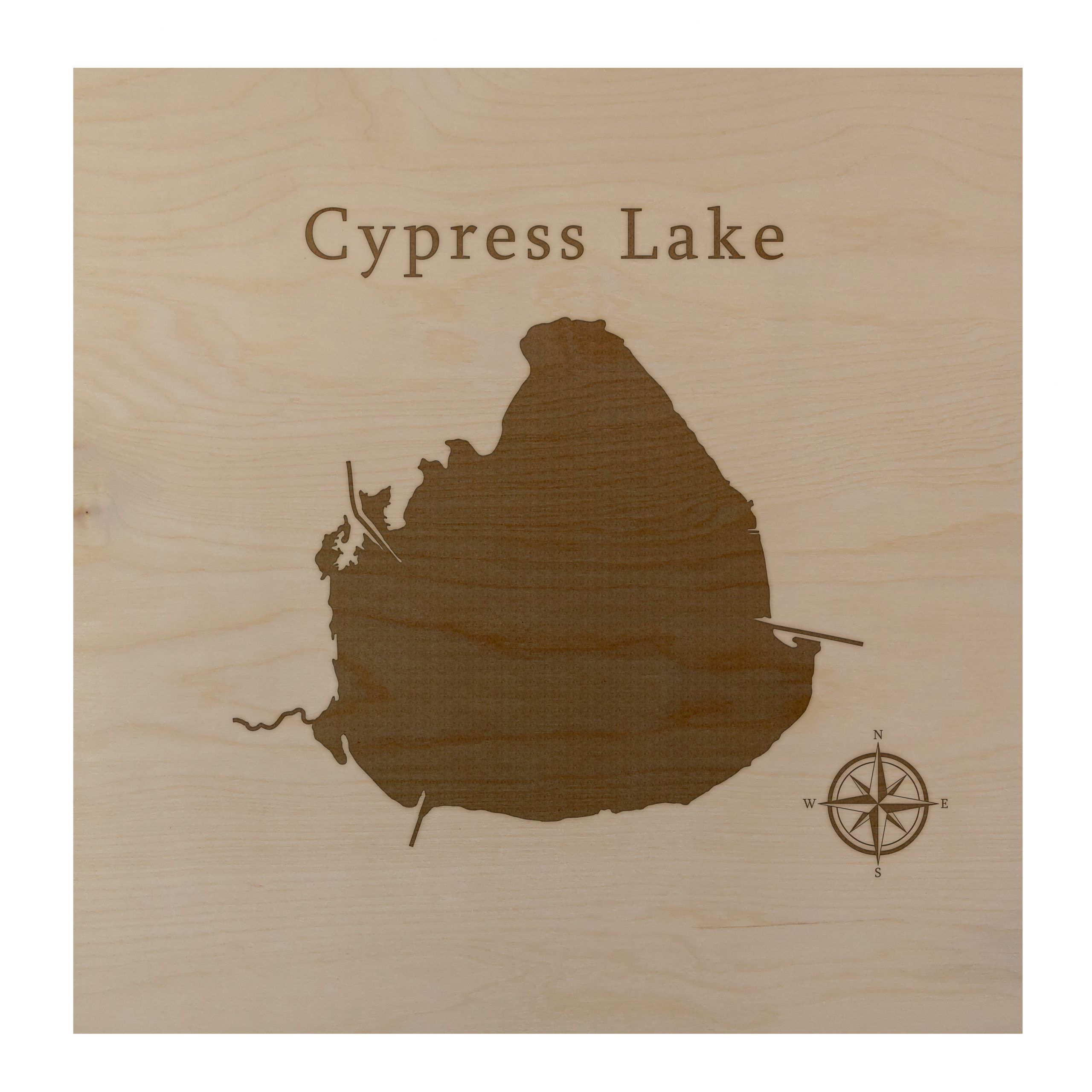 Cypress Lake Kissimmee Orlando Map 12x12" Birch Wood Wall Art Office Within 2018 Cypress Wall Art (View 11 of 20)