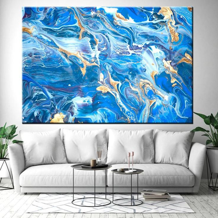 Dark Blue And Gold Abstract Ocean Wall Art Marbling Art | Etsy | Ocean Throughout Most Popular Blue Morpho Wall Art (View 8 of 20)