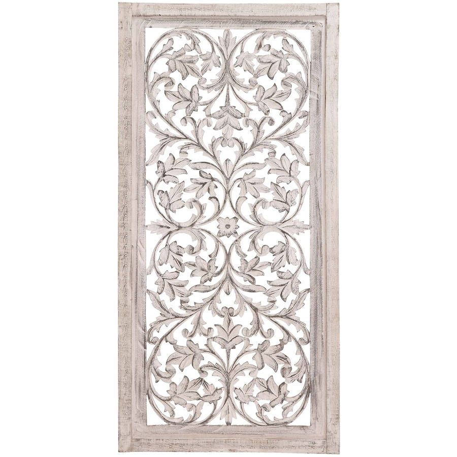 Decmode – Traditional Large Handmade Rectangular Distressed White Wood With Regard To Most Recently Released Rectangular Wall Art (View 3 of 20)