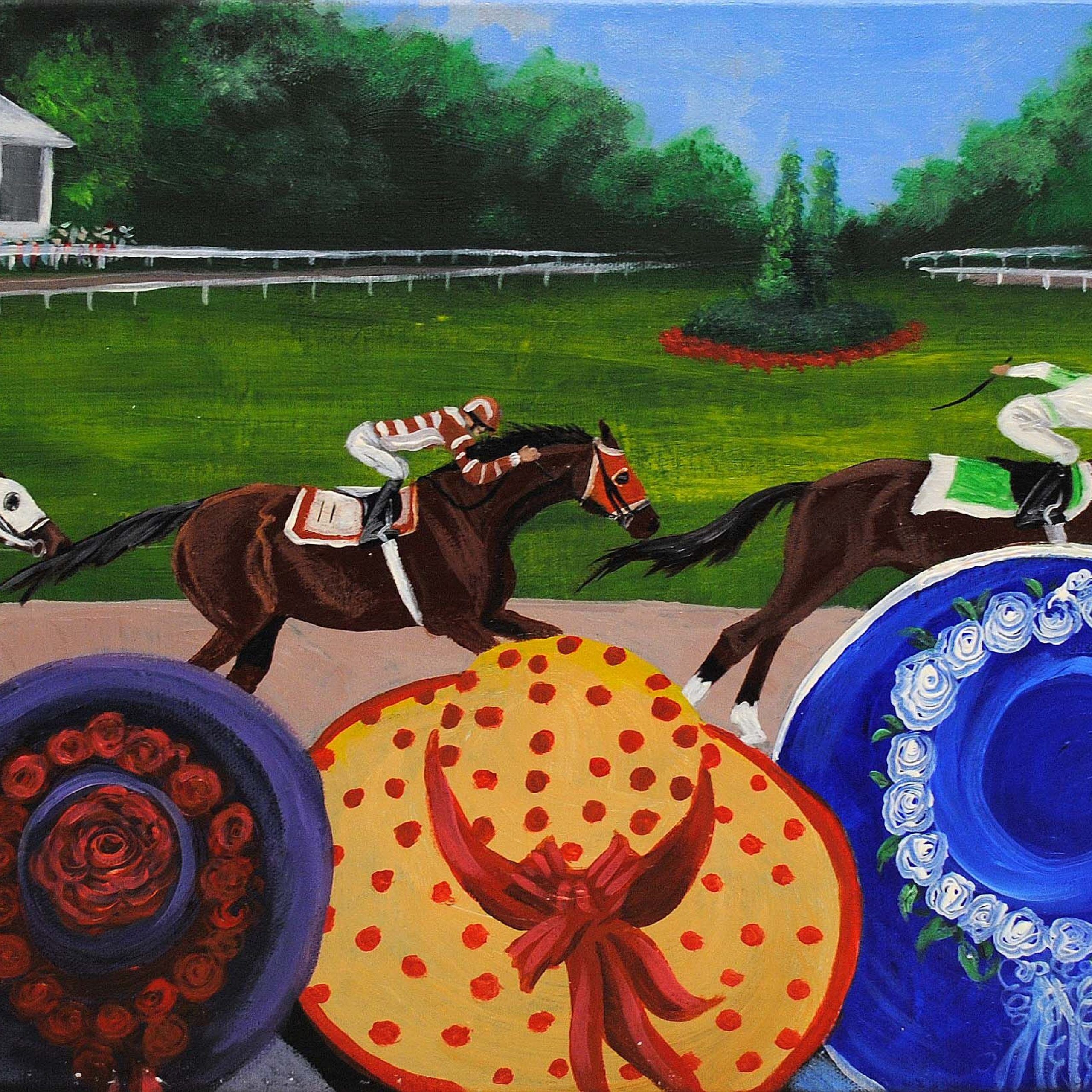 "derby Day"kathy Chism #art #artwork #original #originalpainting # With Regard To Most Popular Derby Wall Art (View 2 of 20)
