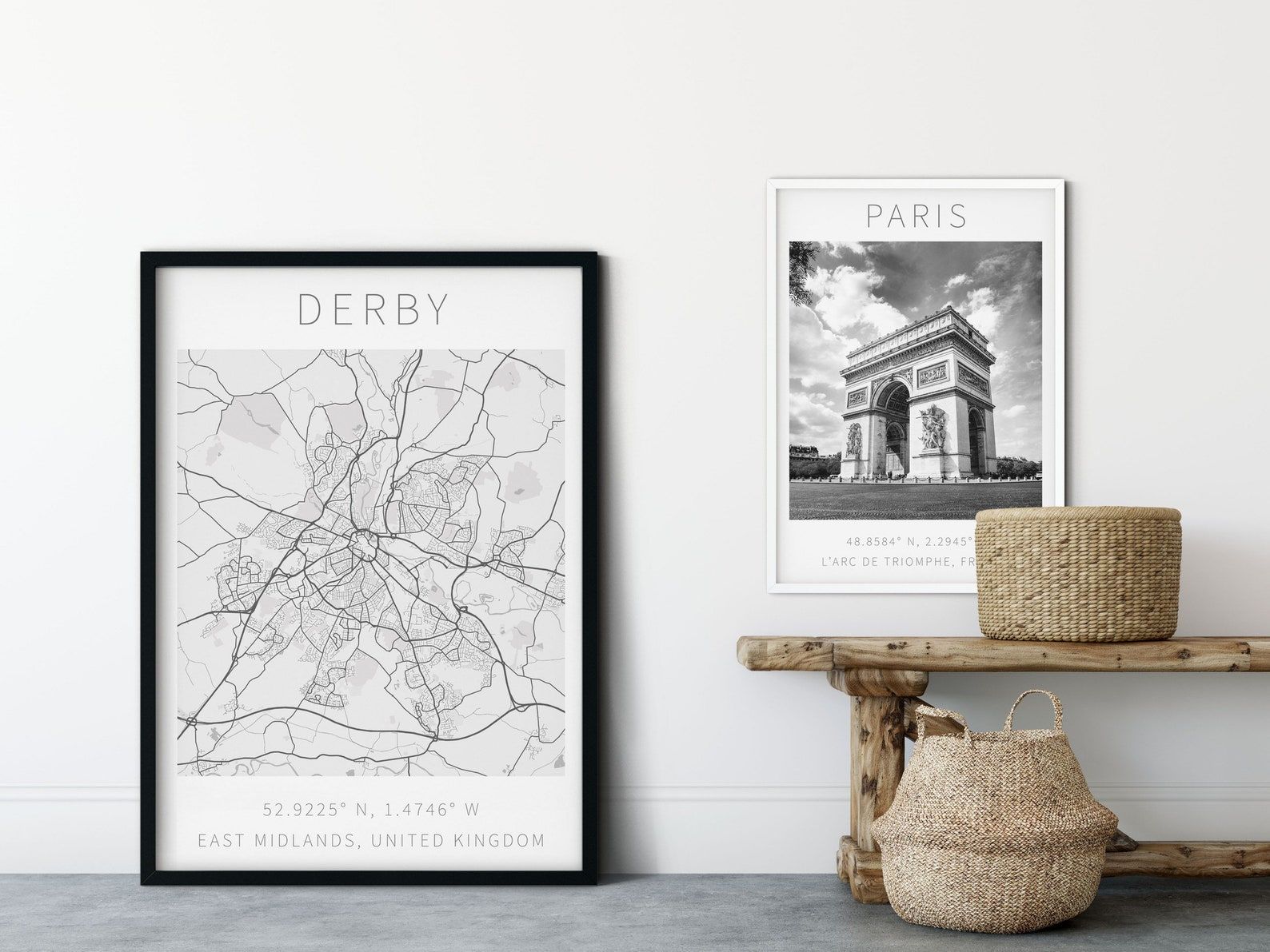 Derby Framed Map Art Wall Print East Midlands Art Derby | Etsy For Current Derby Wall Art (View 17 of 20)