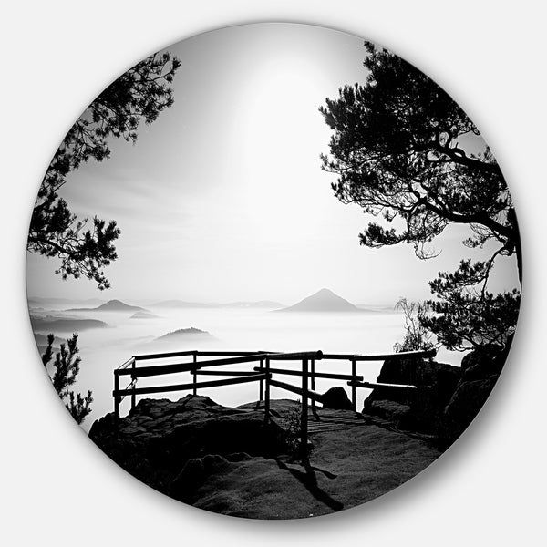 Designart 'full Moon Autumn Midnight In Black' Landscape Photo Round Pertaining To Most Recently Released Moonlight Wall Art (View 6 of 20)