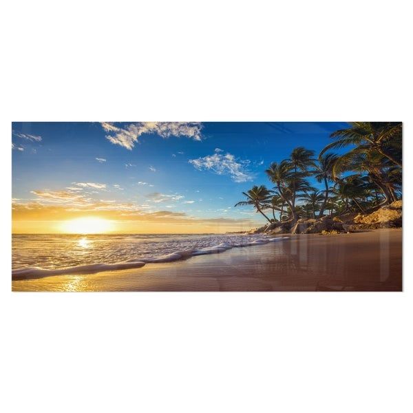 Designart 'paradise Tropical Island Beach Sunrise' Photography Seashore Regarding Most Current Sunrise Metal Wall Art (View 12 of 20)