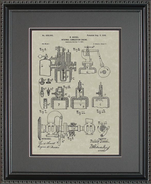 Diesel Engine Patent Art Wall Hanging | Car Auto Mechanic Gift With Regard To Most Up To Date Mechanics Wall Art (View 11 of 20)
