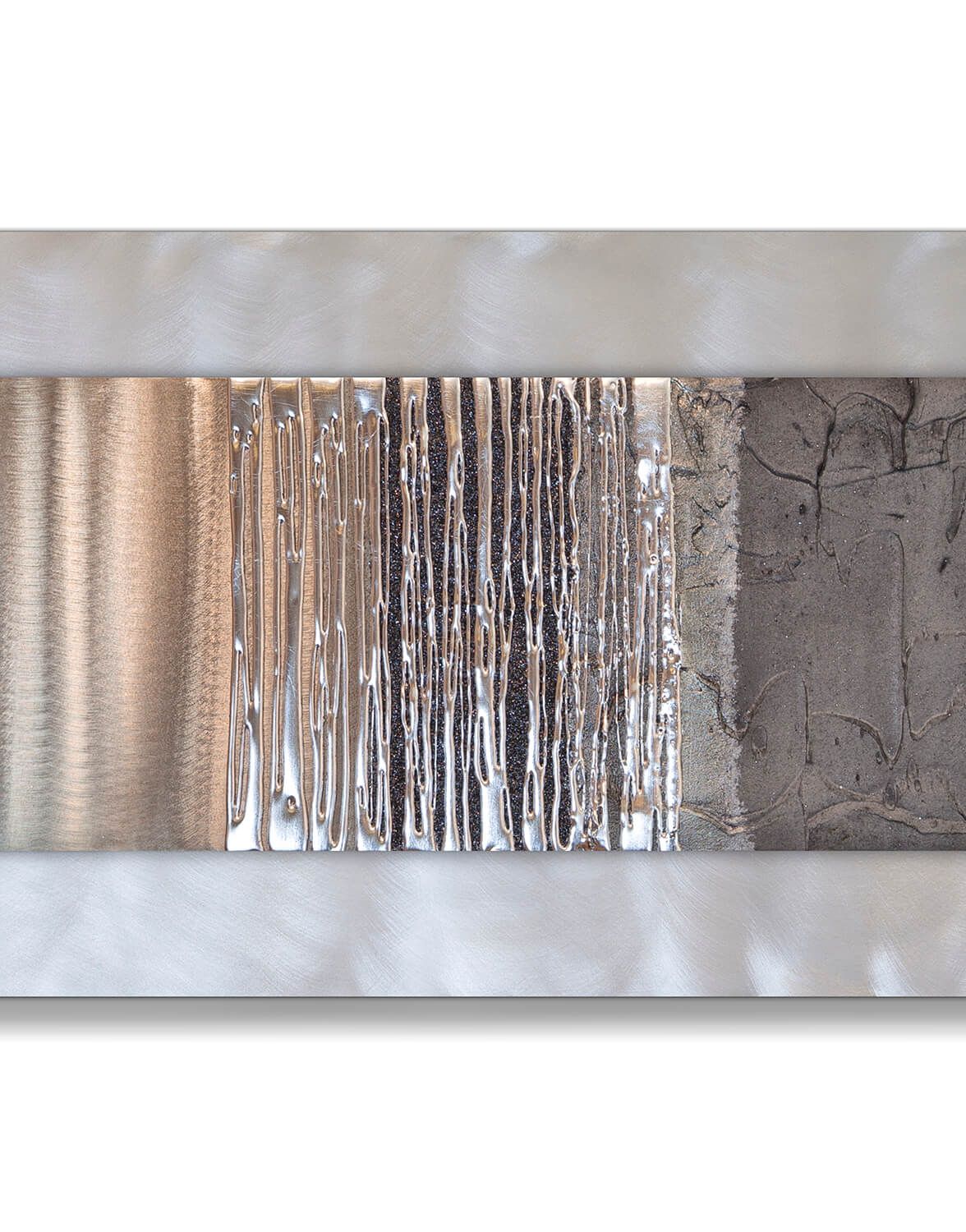 Echo Oak Grey – Silver Wall Art, Contemporary Art Uk Throughout Current Coins Brass Metal Wall Art (View 3 of 20)