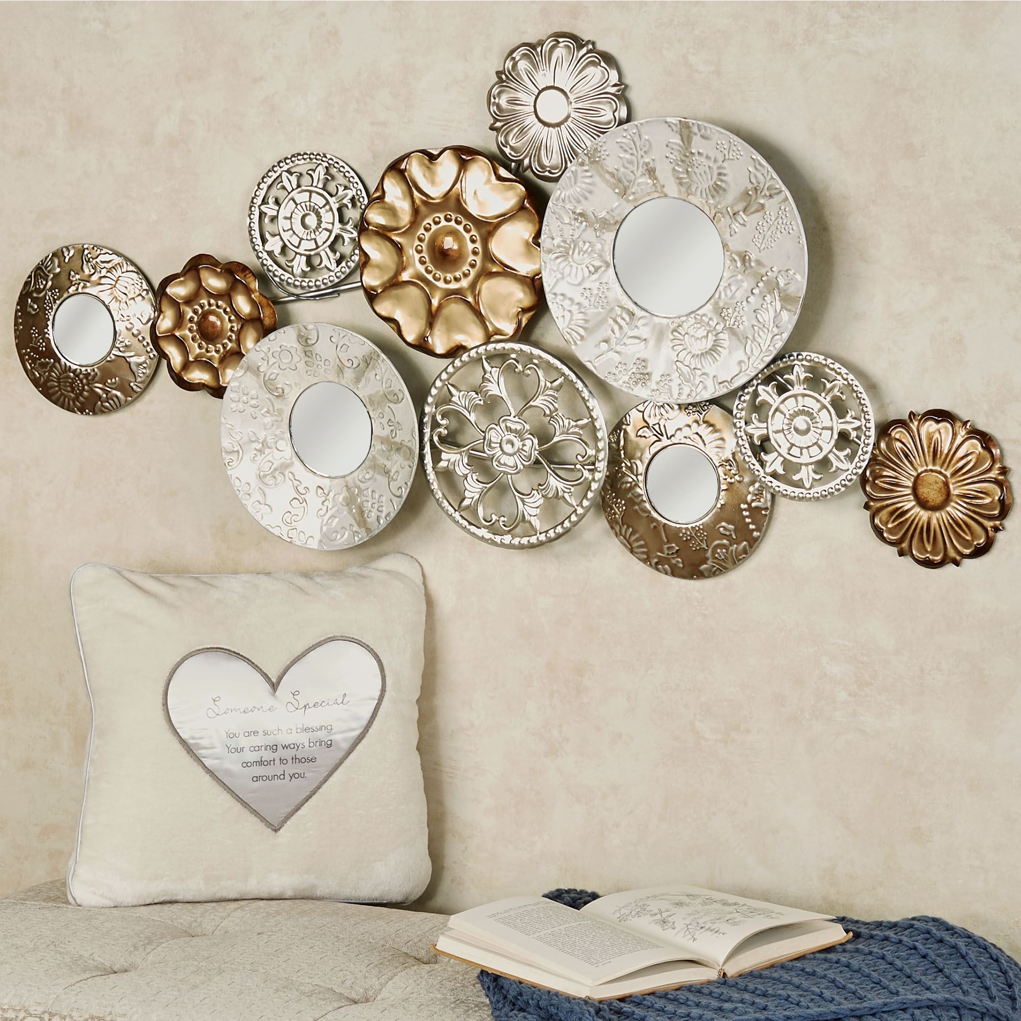 Elegant Composition Medallion Mirrored Metal Wall Art With Best And Newest Gold And Silver Metal Wall Art (View 1 of 20)