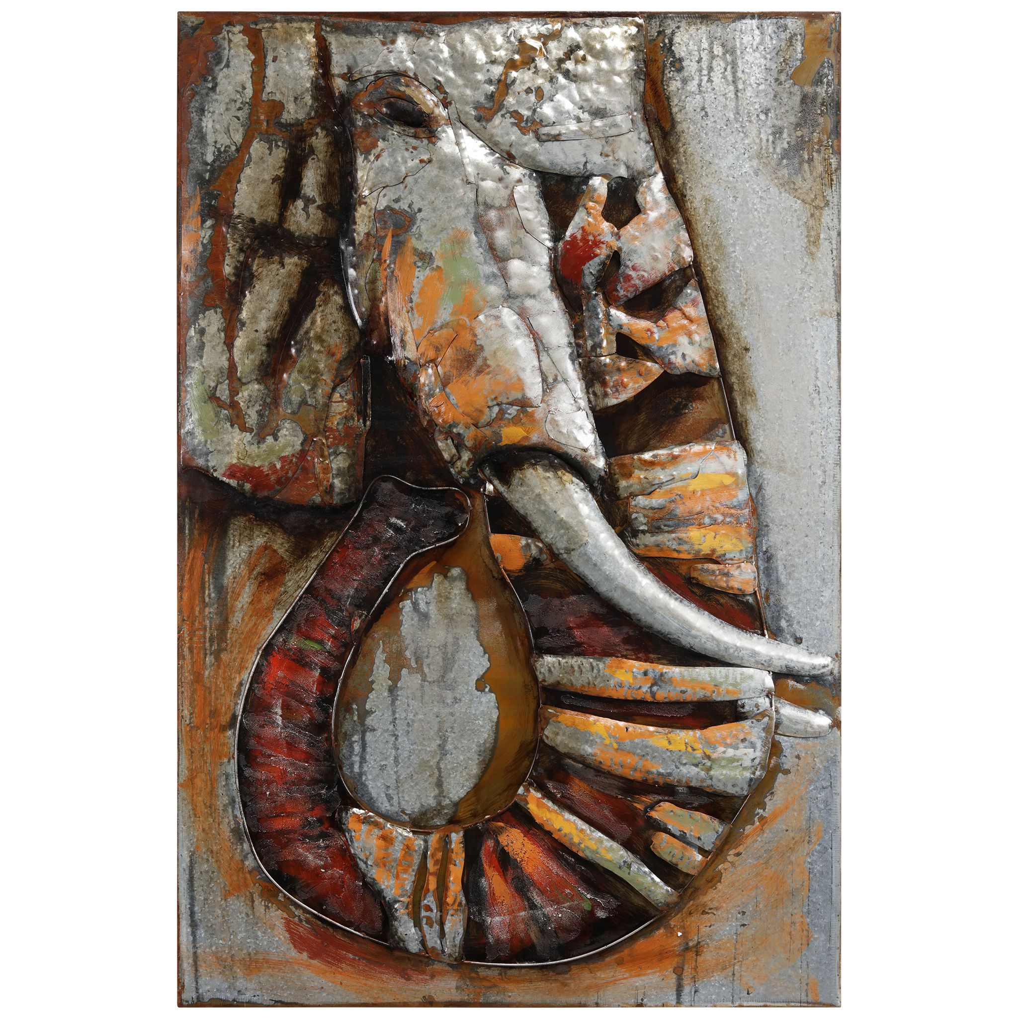Empire Art Direct Elephant Hand Painted 3d Metal Wall Art, 60" X 40" X Within Latest Disks Metal Wall Art (View 13 of 20)