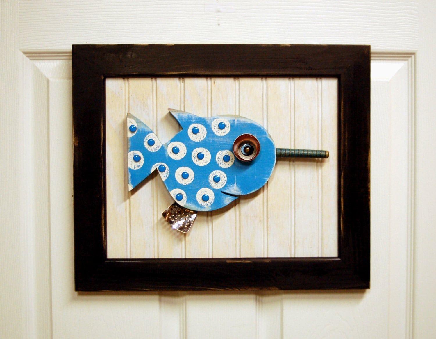 Fish Wall Art 3 Dimensional Framed Recycled Narhwal Fish Oak Pertaining To Newest 3 Dimensional Wall Art (View 5 of 20)