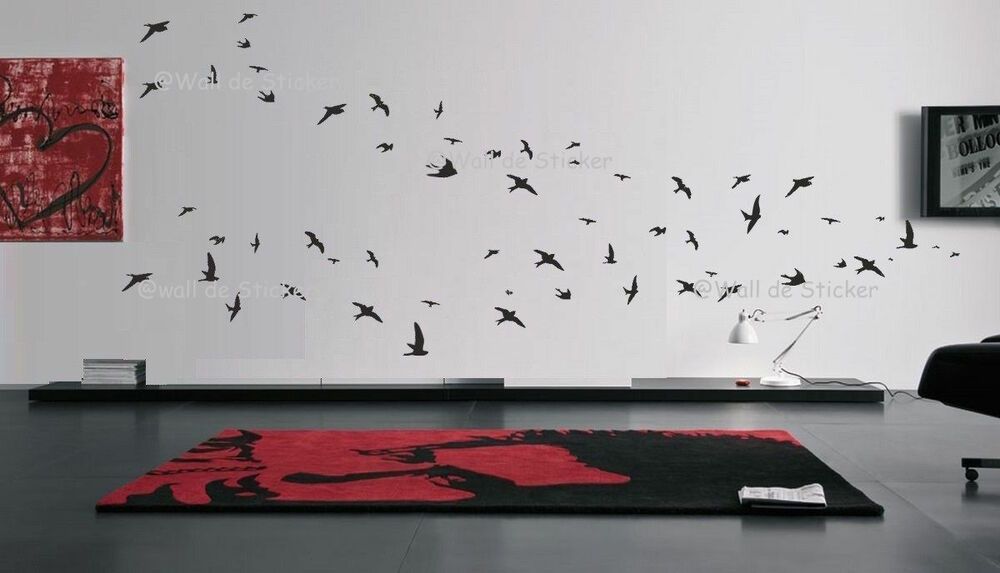 Flock Of 23 Flying Birds Living Room Bedroom Bathroom Wall Art Sticker Pertaining To Most Popular Flock Wall Art (View 18 of 20)
