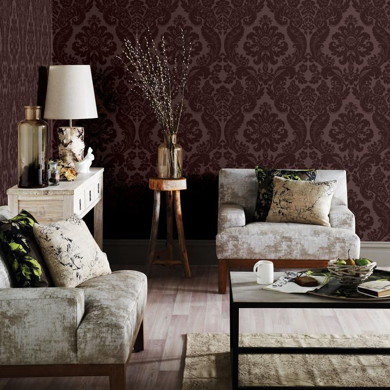 Flock & Velvet In 2020 | Damask Wallpaper, Grey Damask Wallpaper, Decor Pertaining To Most Current Damask Wall Art (View 6 of 20)