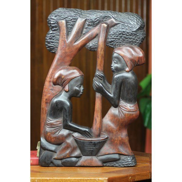 Fufu Pounders Handcarved Wood Relief Panel Wall Décor | Autos Within Current Cassava Wall Art (View 16 of 20)