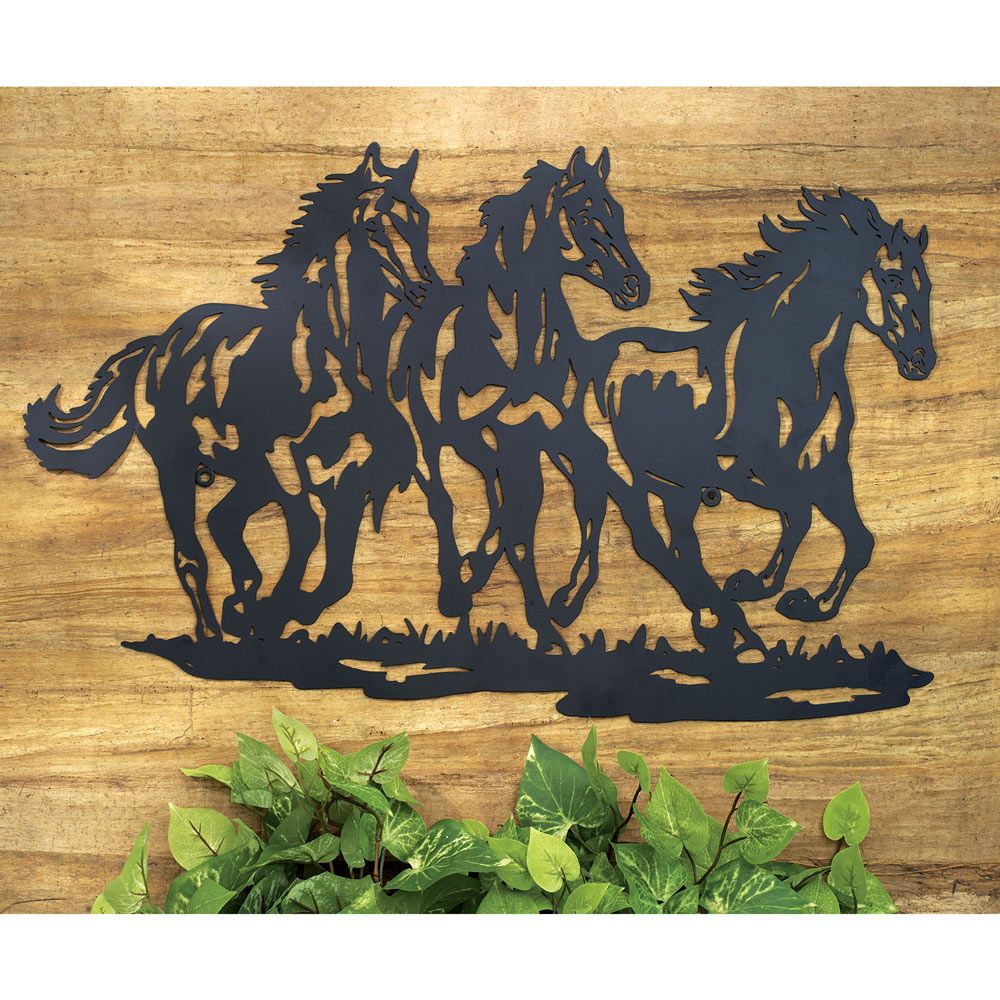 Galloping Horses Silhouette Wall Decor | Bits And Pieces Within Most Current Silhouette Wall Art (View 5 of 20)