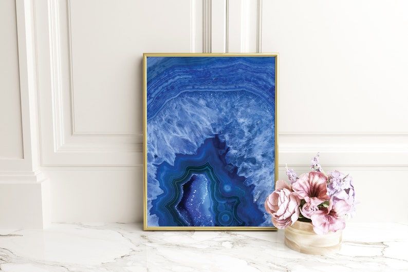 Geode Wall Art Agate Print Mineral Photography Set Of 2 | Etsy Intended For Most Up To Date Minerals Wall Art (View 15 of 20)