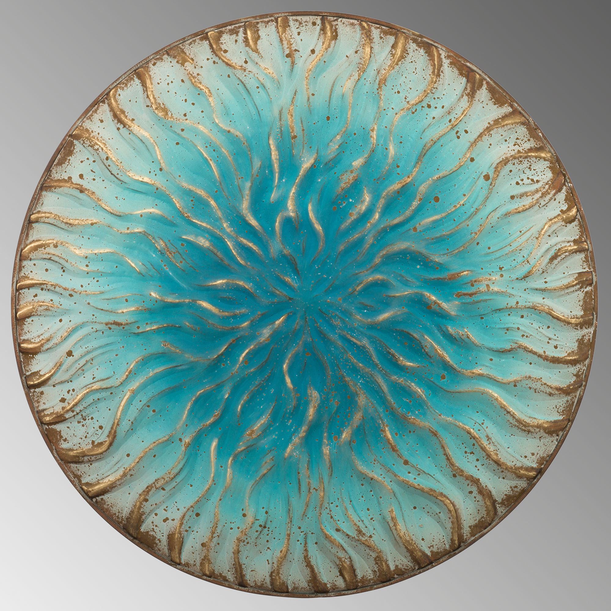Glendale Blue Ombre Indoor Outdoor Round Metal Wall Art | Ombre Wall Within Most Recent Looping Metal Wall Art (View 18 of 20)