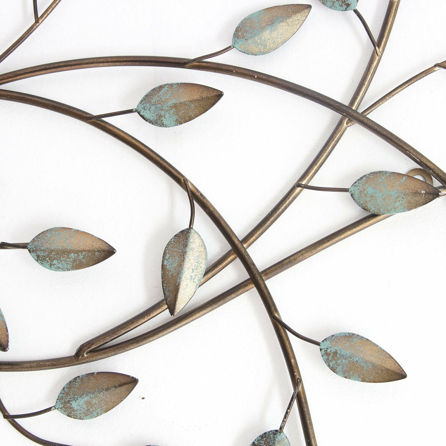 Gold And Teal Metal Leaves Hanging Interior Wall Art Home Decor | Ebay With Regard To Most Recently Released Gold Leaves Wall Art (View 6 of 20)