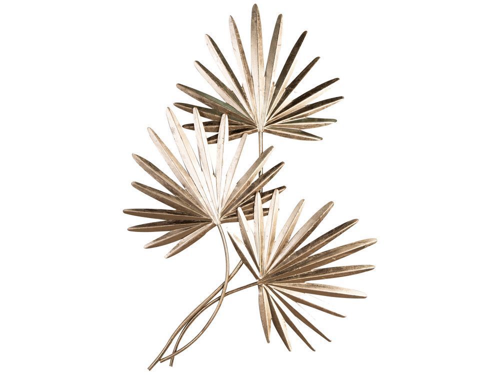 Gold Palm Wall Decoration | Palm Leaf Wall Art Intended For Most Recent Gold Fan Metal Wall Art (View 2 of 20)