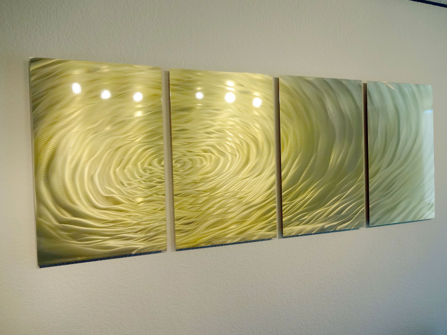 Gold Ripple  Metal Wall Art Abstract Contemporary Modern Decor For Current Gold And Silver Metal Wall Art (View 3 of 20)