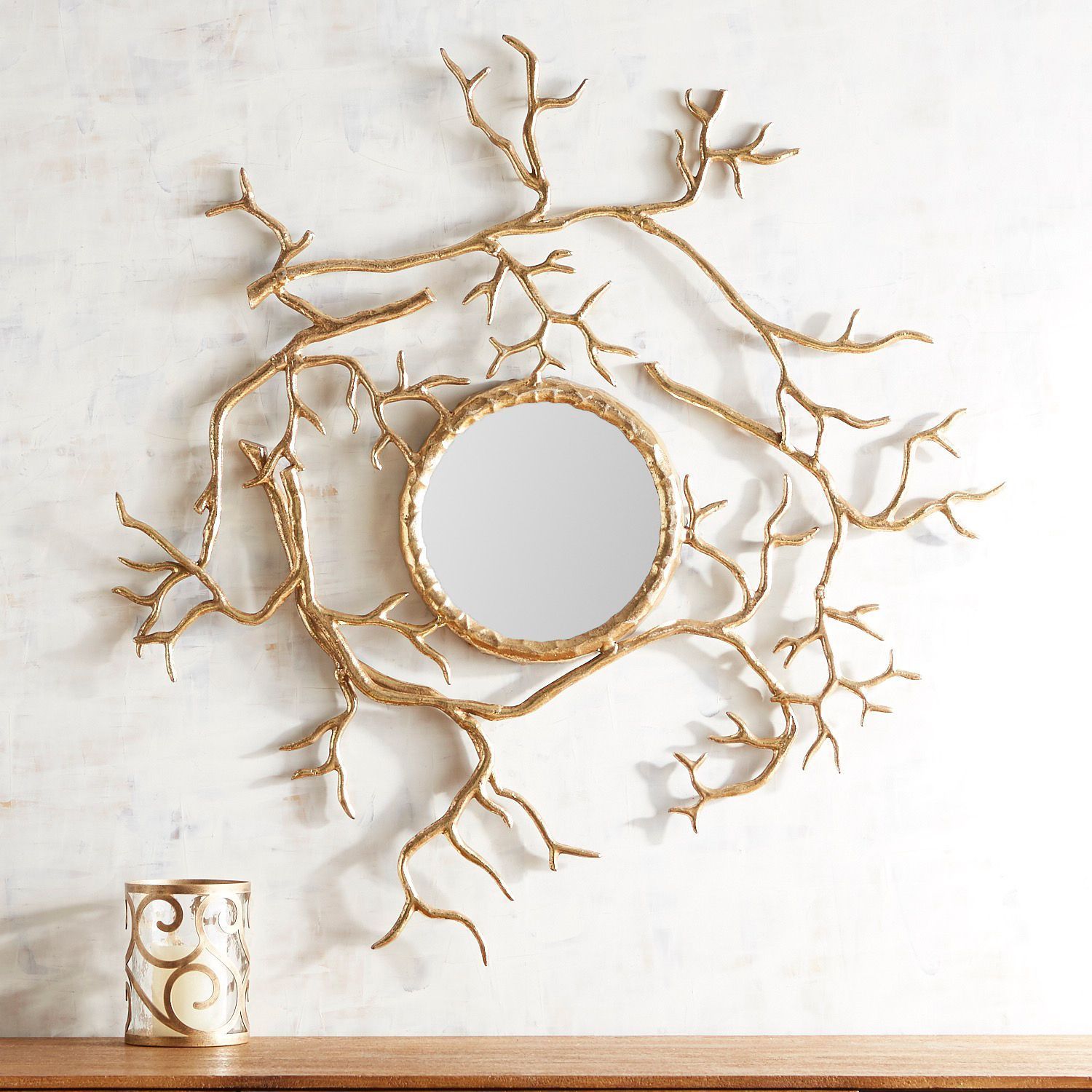 Golden Branches Mirror | Pier 1 Imports | Mirror Crafts, Decor, Branch Inside Best And Newest Twisted Sunburst Metal Wall Art (View 14 of 20)