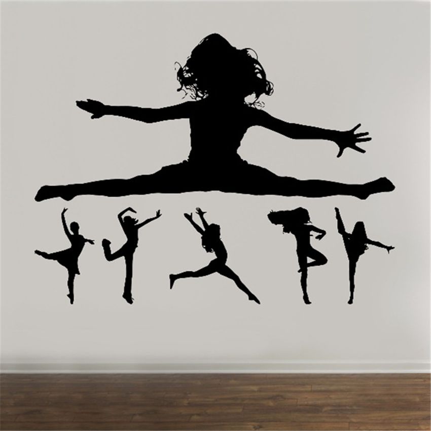 Gymnastic Wall Decal Dance Girl Silhouette Vinyl Girl Room Decor Ballet For 2017 Dancers Wall Art (View 17 of 20)