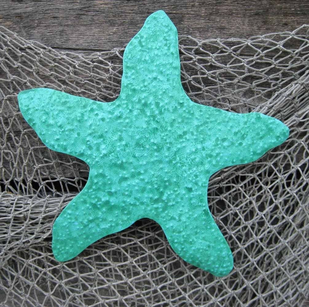 Hand Crafted Handmade Upcycled Metal Starfish Wall Art Sculpture In Regarding Recent Starfish Wall Art (View 5 of 20)