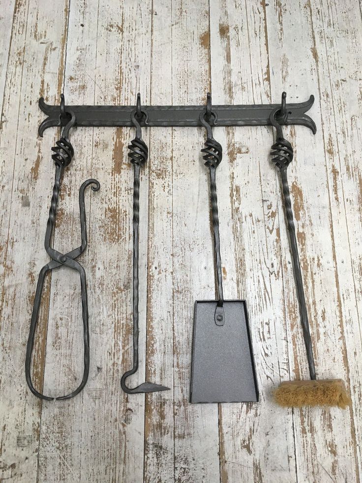 Hand Forged Fireplace 5 Pieces Tool Set Wall Hanging Stove Tools Wall Intended For Most Recently Released Hand Forged Iron Wall Art (Gallery 20 of 20)