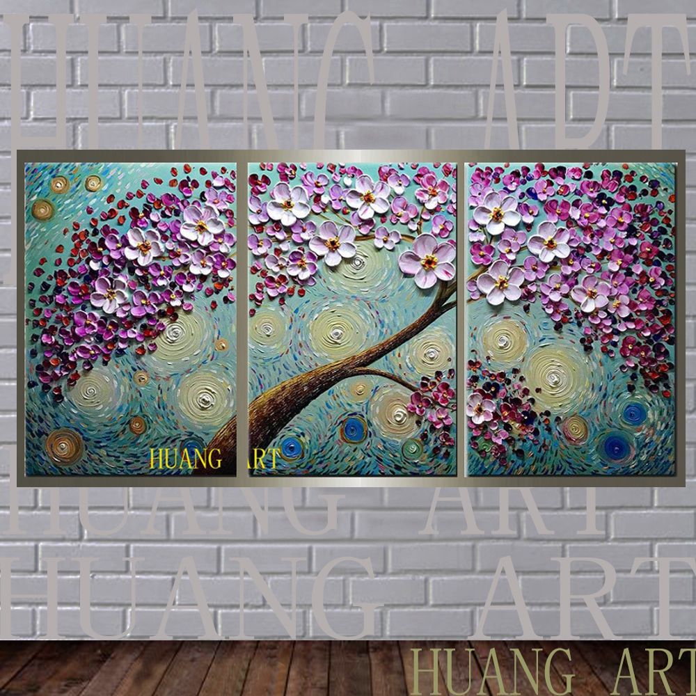 Hand Painted Piece Wall Art 3d Painting On Canvas Flower Trees Intended For Most Current Crestview Bloom Wall Art (View 17 of 20)
