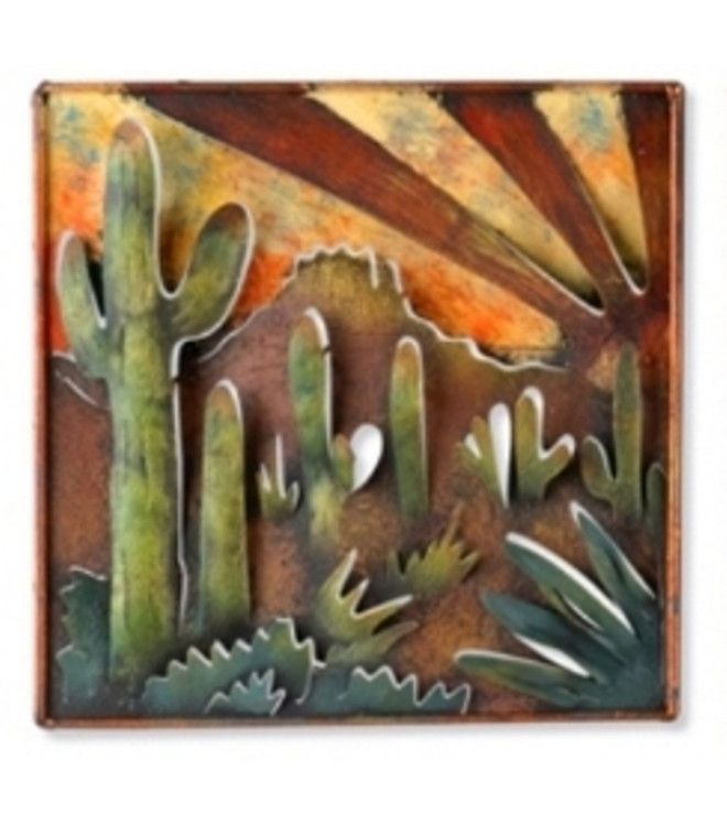Handmade Metal Southwestern Saguaro Cactus Agave Desert Wall Art For 2017 Desert Palms Wall Art (View 9 of 20)
