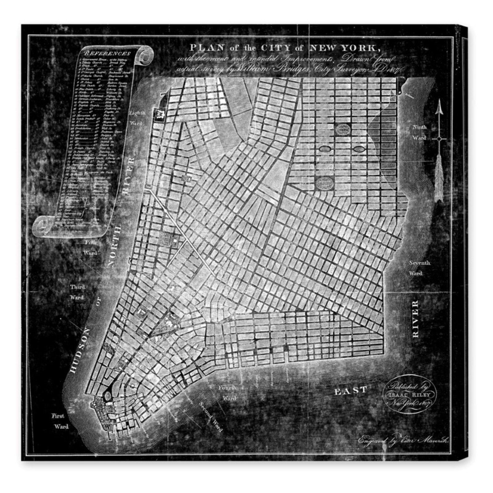 Hatcher And Ethan Map Of The City Of Ny 1871 Canvas Wall Art – Walmart Regarding Recent Hatcher Wall Art (View 10 of 20)